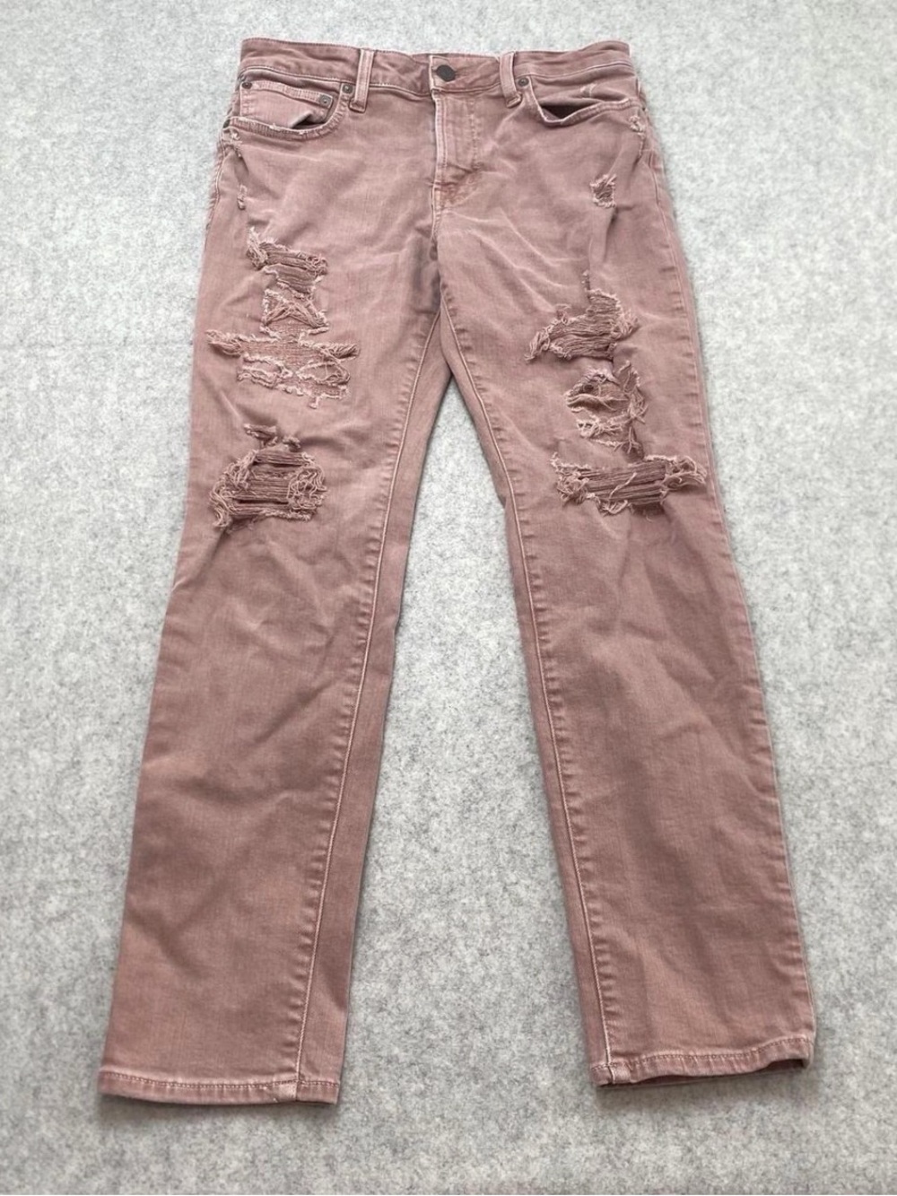 American Eagle Outfitters Men’s Skinny Ripped Jeans - Mauve Pink
